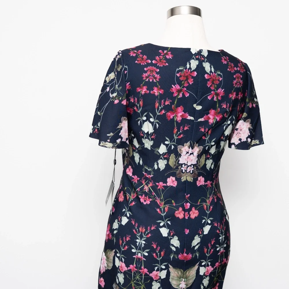 Adrianna‎ Papell -  Floral Crepe Sheath Dress